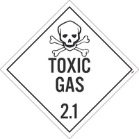 PLACARD, TOXIC GAS 2.1, 10.75X10.75, POLYTAG, PACK 10