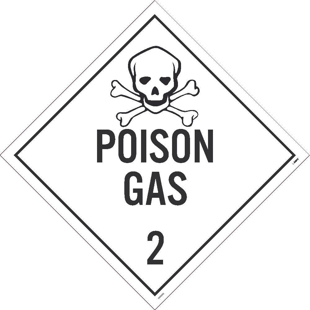 PLACARD, POISON GAS 2, 10.75X10.75, PS VINYL