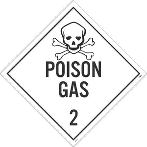 PLACARD, POISON GAS 2, 10.75X10.75, RIGID PLASTIC