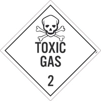 PLACARD, TOXIC GAS 2, 10.75X10.75, REMOVABLE PS VINYL, PACK 100