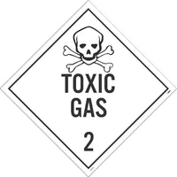 PLACARD, TOXIC GAS 2, 10.75X10.75, PS VINYL