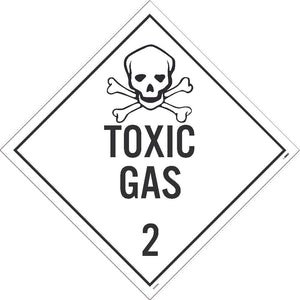 PLACARD, TOXIC GAS 2, 10.75X10.75, RIGID PLASTIC