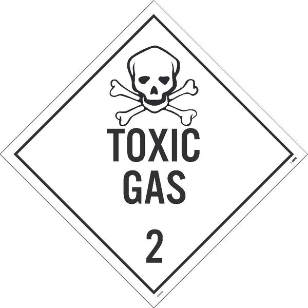 PLACARD, TOXIC GAS 2, 10.75X10.75, RIGID PLASTIC