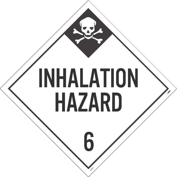 PLACARD, INHALATION HAZARD 6, 10.75X10.75, PS VINYL