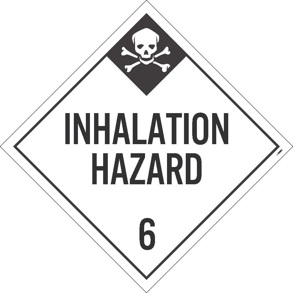 PLACARD, INHALATION HAZARD 6, 10.75X10.75, PVC, FLEXIBLE PVC, .015 UNRIPPABLE VINYL, PACK 50