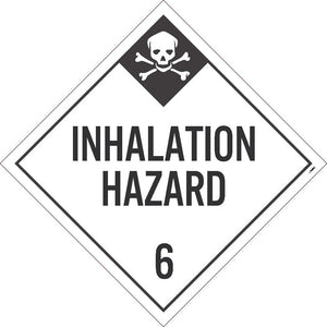 PLACARD, INHALATION HAZARD 6, 10.75X10.75, PVC, FLEXIBLE PVC, .015 UNRIPPABLE VINYL