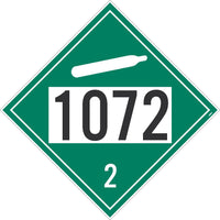 1072 Oxygen USDOT Placard Removable Vinyl 100/Pk | DL136BPR100