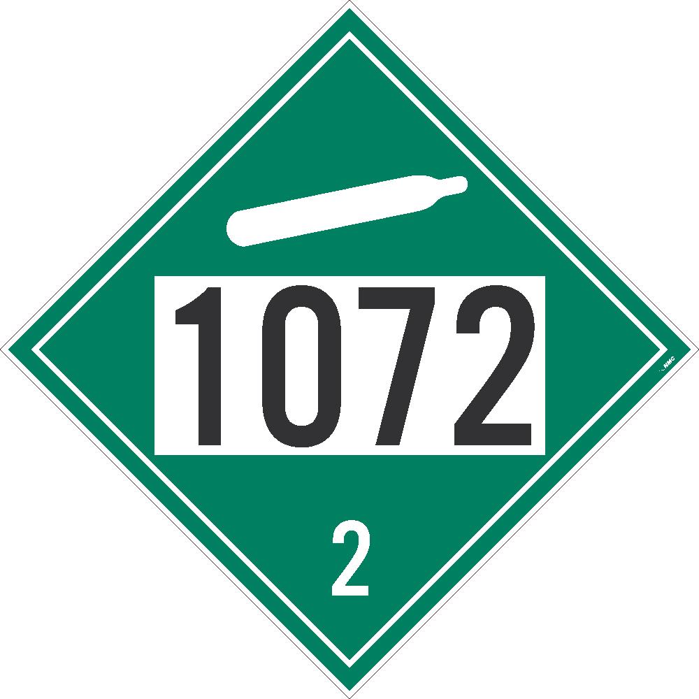 1072 Oxygen USDOT Placard Removable Vinyl 10/Pk | DL136BPR10