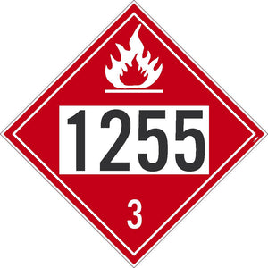 1255 Naphtha USDOT Placard Removable Vinyl 10/Pk | DL137BPR10