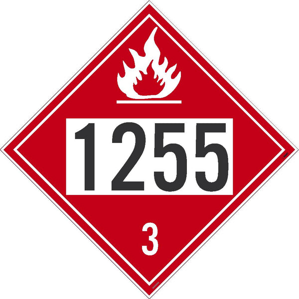 1255 Naphtha USDOT Placard Adhesive Backed Vinyl | DL137BP