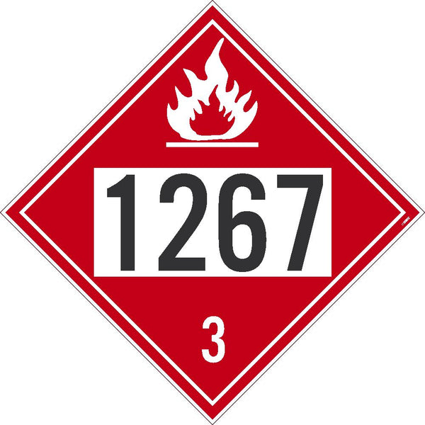 1267 Crude Oil USDOT Placard Removable Vinyl 10/Pk | DL139BPR10