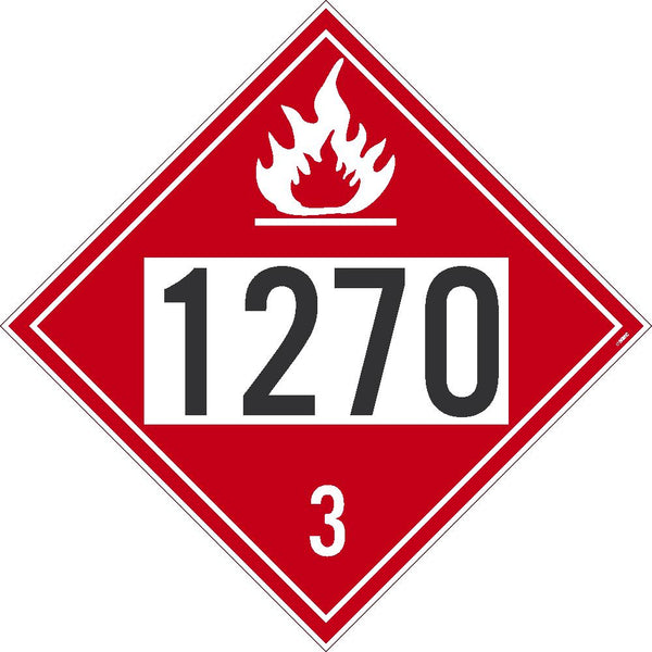 1270 Petroleum Oil USDOT Placard Removable Vinyl 10/Pk | DL140BPR10