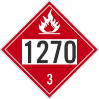 1270 Petroleum Oil USDOT Placard Adhesive Backed Vinyl | DL140BP