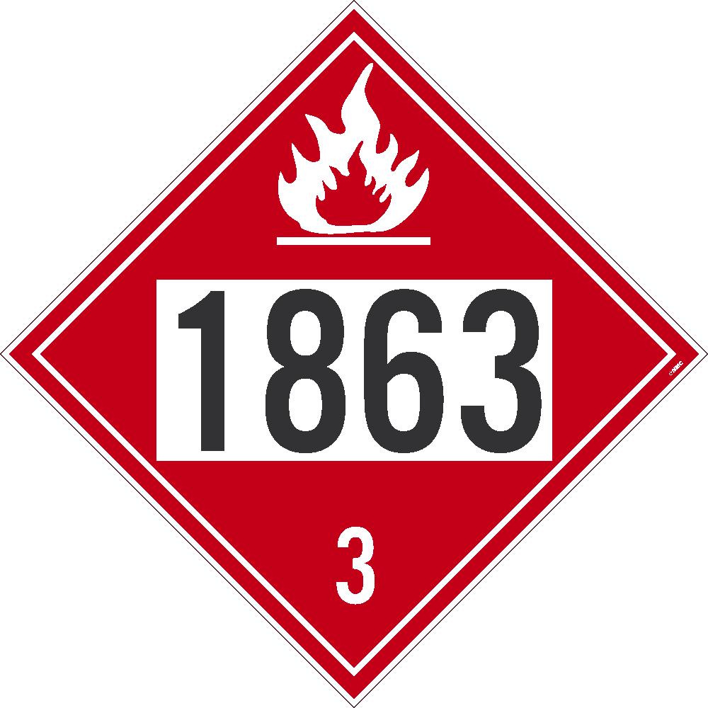 1863 Fuel Aviation USDOT Placard Removable Vinyl 25/Pk | DL141BPR25