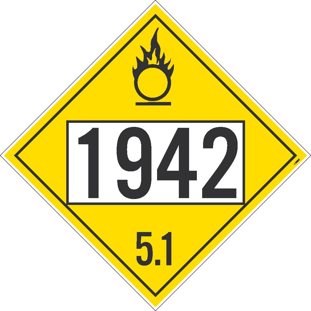 1942 Ammonium Nitrate USDOT Placard Removable Vinyl 50/Pk | DL145BPR50