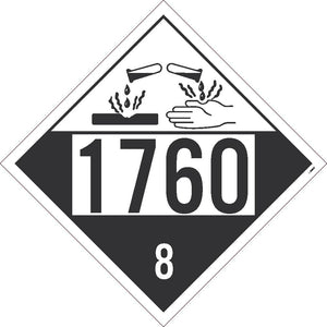 1760 Corrosive Liquid USDOT Placard Adhesive Vinyl 25/Pk | DL146BP25