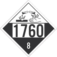 1760 Corrosive Liquid USDOT Placard Adhesive Backed Vinyl | DL146BP