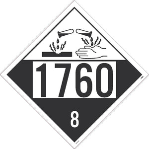 1760 Corrosive Liquid USDOT Placard Adhesive Backed Vinyl | DL146BP