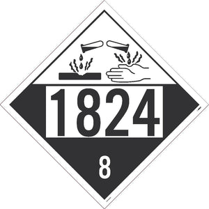 1824 Sodium Hydroxide USDOT Placard Adhesive Backed Vinyl | DL147BP