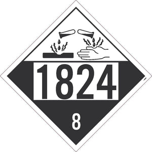 1824 Sodium Hydroxide USDOT Placard Unrippable Vinyl 10Pk | DL147BUV10