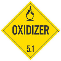 PLACARD, OXIDIZER 5.1, 10.75X10.75, POLYTAG, PACK 50
