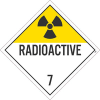 PLACARD, RADIOACTIVE 7, 10.75X10.75, PRESSURE SENSITIVE VINYL .0045, PACK 10