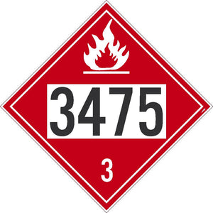 3475 Ethanol Gasoline USDOT Placard Cardstock 10/Pk | DL170BTB10