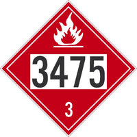 3475 Ethanol Gasoline Placard  Unrippable Vinyl 10/Pack | DL170BUV10
