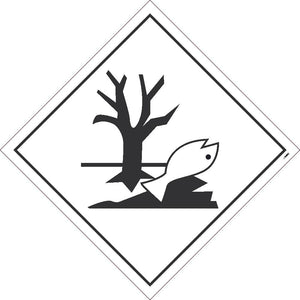 PLACARD, MARINE POLLUTANTS SYMBOL, 10.75X10.75, REMOVABLE PS VINYL