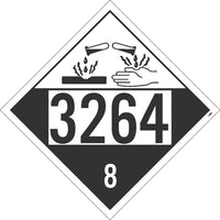 3264 Corrosive USDOT Placard Cardstock 25/Pk | DL181TB25