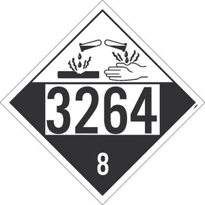 3264 Corrosive USDOT Placard Cardstock 25/Pk | DL181TB25