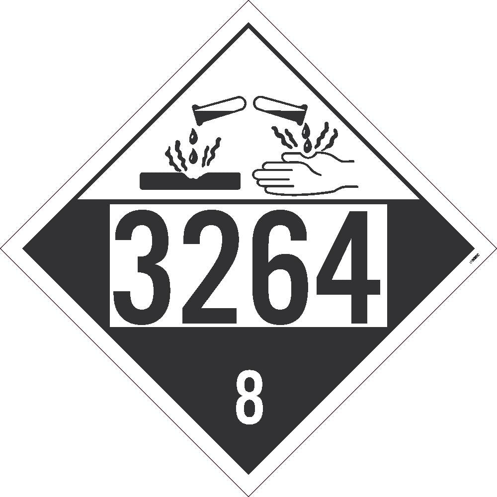 3264 Corrosive USDOT Placard Cardstock 25/Pk | DL181TB25