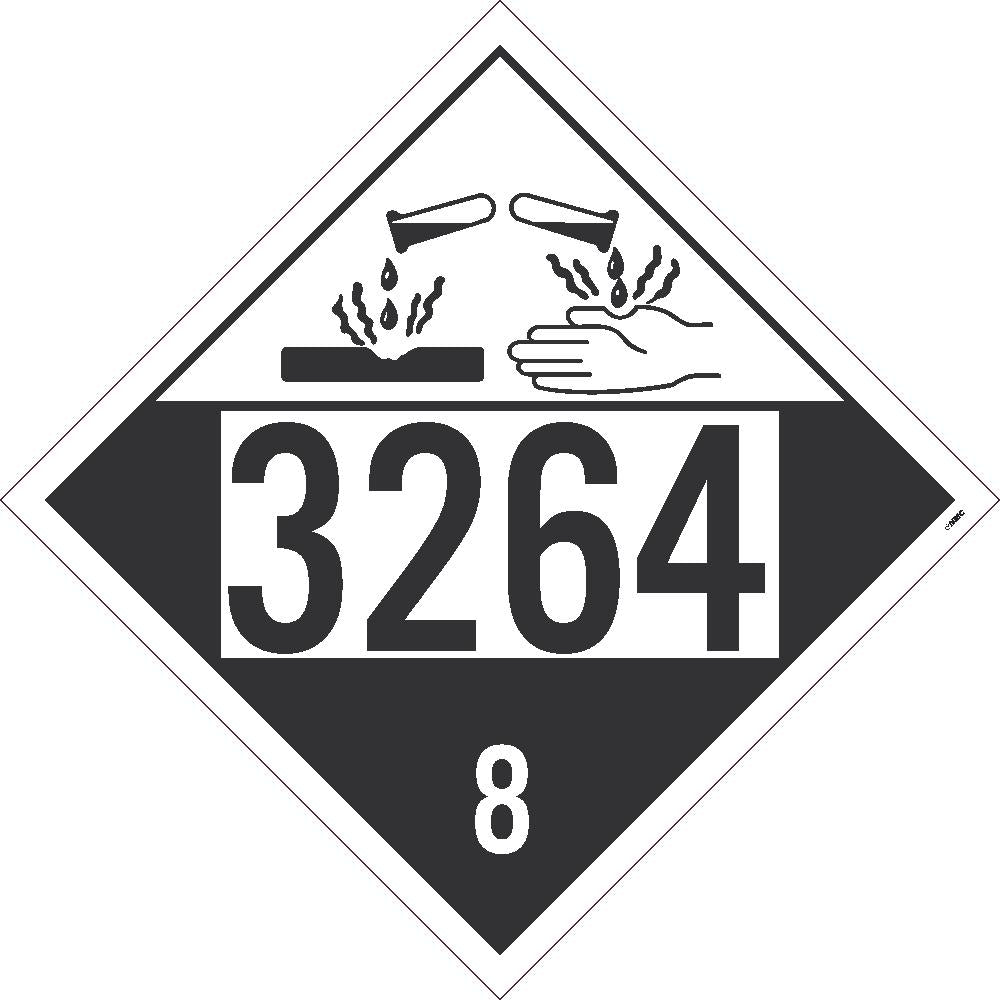 3264 Corrosive USDOT Placard Cardstock | DL181TB