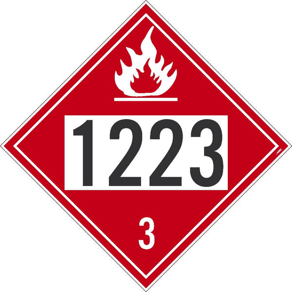 1223 Flammable Liquid USDOT Placard Adhesive Vinyl 100/Pk | DL182P100