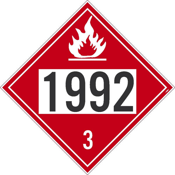 1992 Flammable Liquid USDOT Placard Rigid Plastic | DL183R