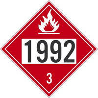 1992 Flammable Liquid USDOT Placard Unrippable Vinyl | DL183UV