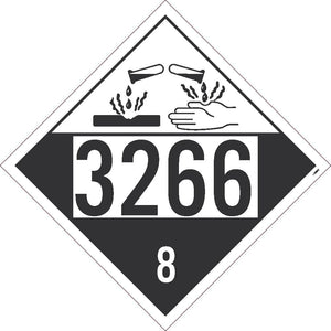 3266 Corrosive USDOT Placard Removable Vinyl | DL185PR