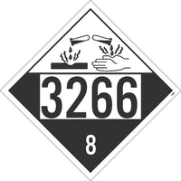 3266 Corrosive USDOT Placard Cardstock 100/Pk | DL185TB100