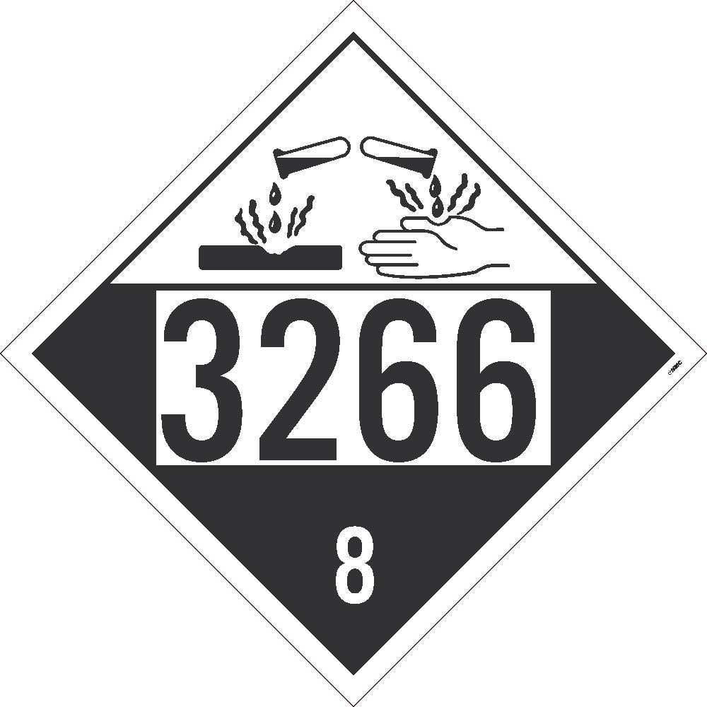 3266 Corrosive USDOT Placard Cardstock 50/Pk | DL185TB50