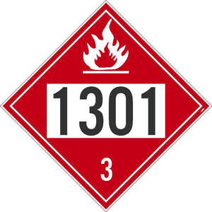  1301 Flammable USDOT Placard Adhesive Vinyl 100/Pk | DL186P100