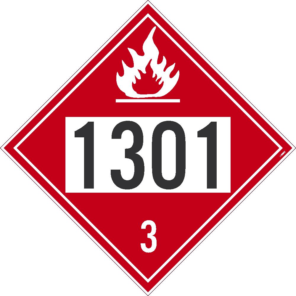  1301 Flammable USDOT Placard Cardstock 25/Pk | DL186TB25