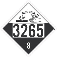 3265 Corrosive USDOT Placard Removable Vinyl 100/Pk | DL187PR100