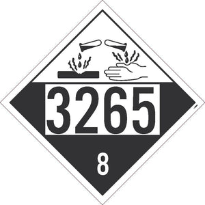 3265 Corrosive USDOT Placard Removable Vinyl 25/Pk | DL187PR25