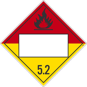 Blank Organic Peroxide USDOT Placard Removable Vinyl 10/Pk | DL18BPR10