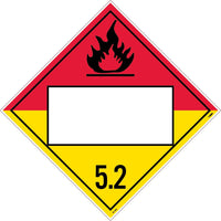 Blank Organic Peroxide USDOT Placard Rigid Plastic | DL18BR