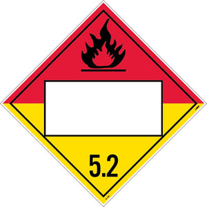 Blank Organic Peroxide USDOT Placard Rigid Plastic | DL18BR