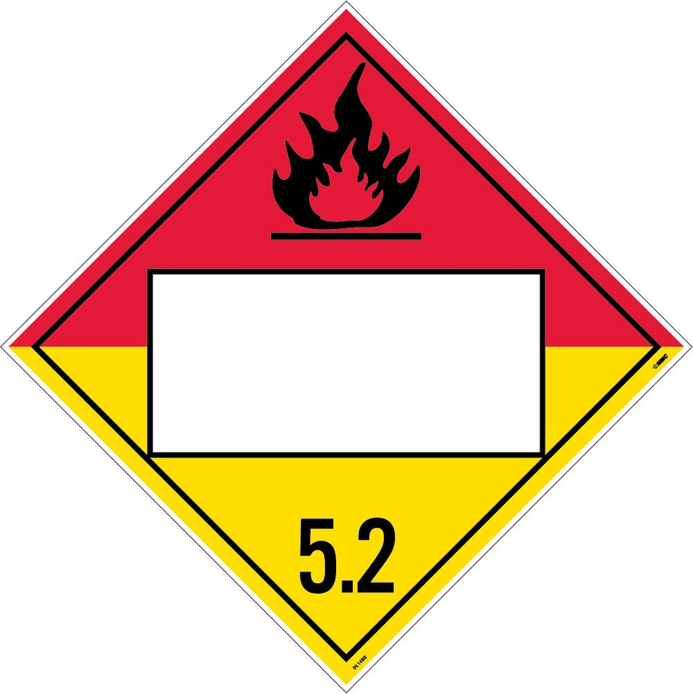 Blank Organic Peroxide USDOT Placard Rigid Plastic | DL18BR