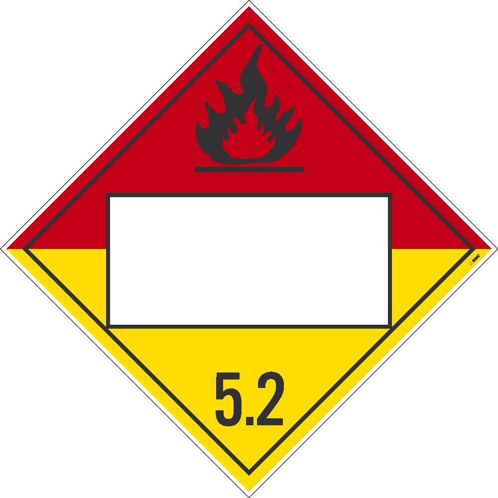 Blank Organic Peroxide USDOT Placard Unrippable Vinyl | DL18BUV