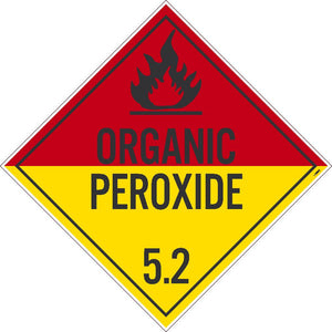 PLACARD, ORGANIC PEROXIDE 5.2, 10.75X10.75, PVC, FLEXIBLE PVC, .015 UNRIPPABLE VINYL