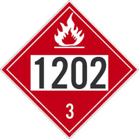 1202 Diesel Fuel USDOT Placard Removable Vinyl 100/Pk | DL193PR100